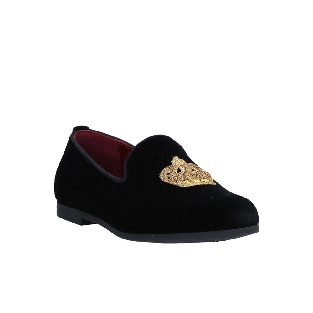 Dolce and Gabbana Crown Velvet Loafers
